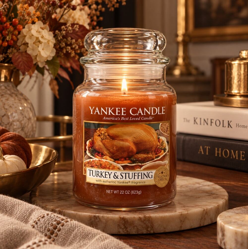 YANKEE CANDLE Turkey & Stuffing 22oz Candle NEW RARE COLLECTORS